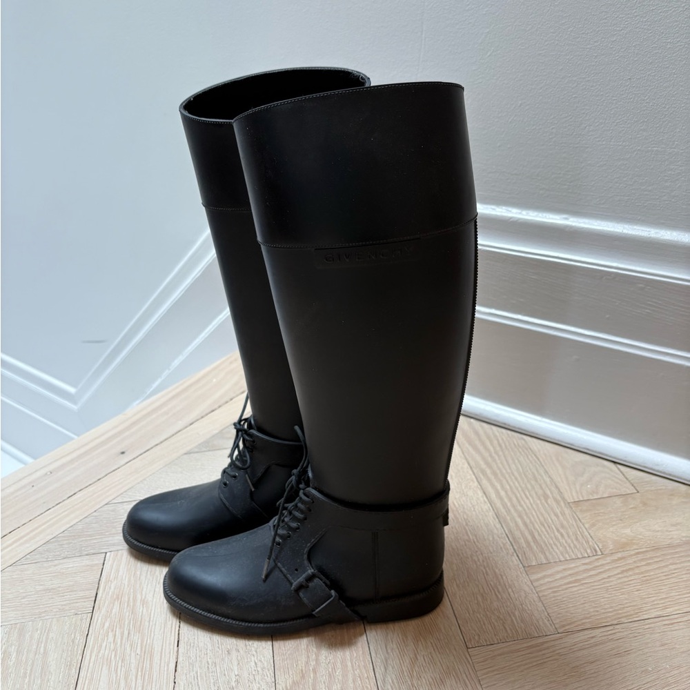 Black Tall rain boots -  Riding Boots -
